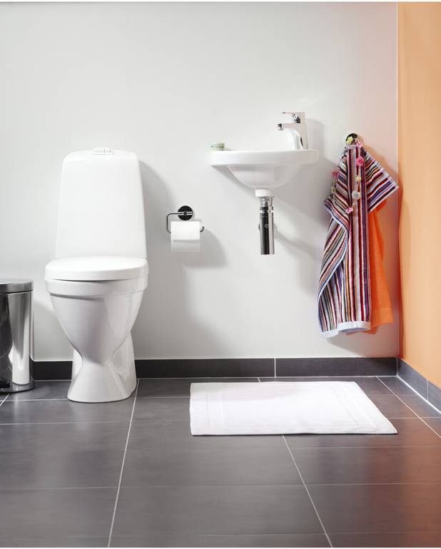 Pesuallas Nautic 5550 - 50cm, pultti- tai kannakekiinnitys - Helposti puhdistettava ja minimalistinen muotoilu
Soikiomainen allas ja tilavat laskutasot
Ceramicplus: puhdista nopeasti & ekologisesti