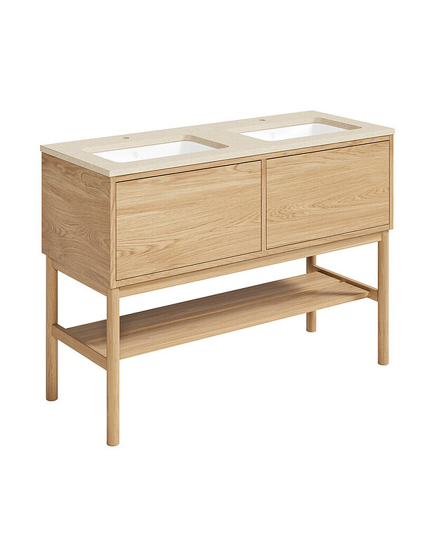 Ducentic Vanity 120cm, Light oak - Created for the 200 year anniversary of Gustavsberg, celebrating the heritage of caftsmanship and design