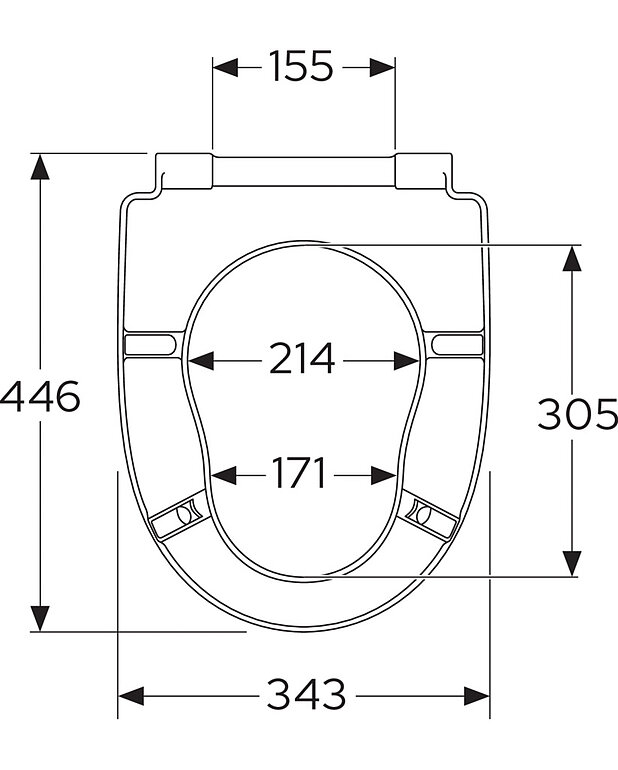 Nautic wc-istuimen kansi – kova kansi - Mittapiirros - Gustavsberg_Toilet_seat_Nautic_family_seat_Drawing.jpg