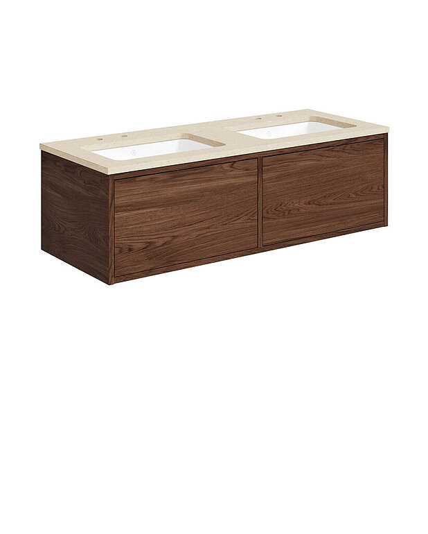 Ducentic Vanity 120cm, Brown oak - Created for the 200 year anniversary of Gustavsberg, celebrating the heritage of caftsmanship and design