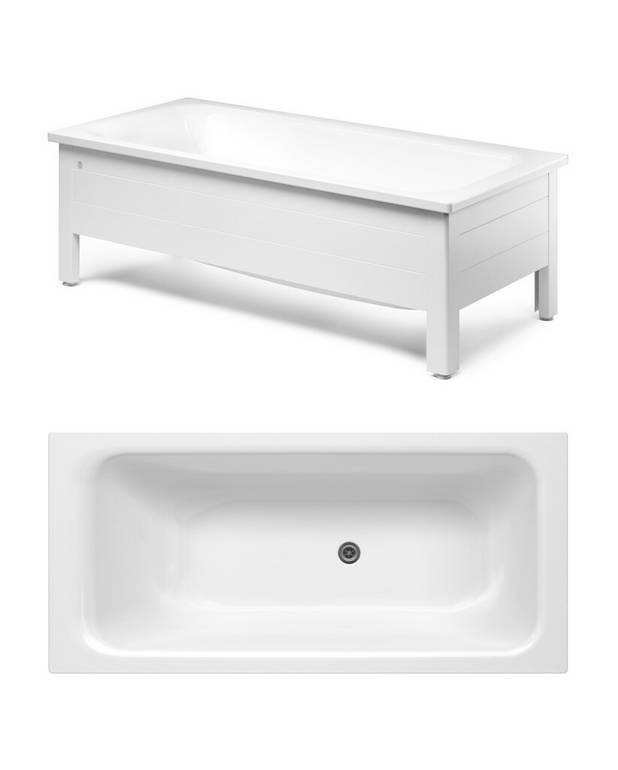 Bathtub with front panel, Combi – 1500 x 700 - Made of titanium steel and enamel, an extremely durable combination
With optimal space to stand and shower
Low step-in to make it easier to step in and out of the tub