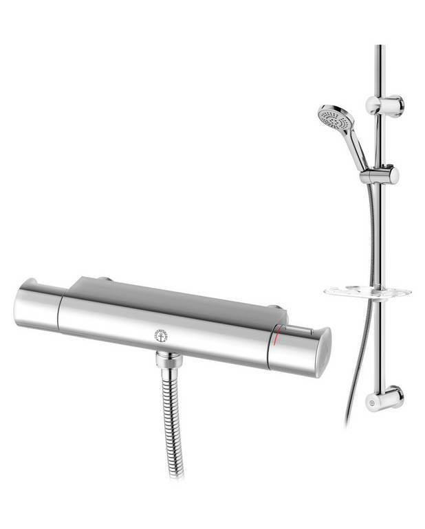 Shower faucet Atlantic 2.1 - Safe Touch, minimizes the heat on the front of the mixer
Even water temperature during pressure and temperature changes
Contains less than 0.1% lead
