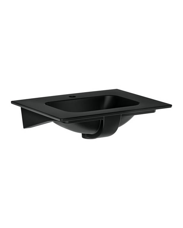 Artic slim Furniture washbasin - Fits Artic Vanity units with recessed fronts
Can also be mounted with bolts without furniture
Less visible placement of overflow drain in front side