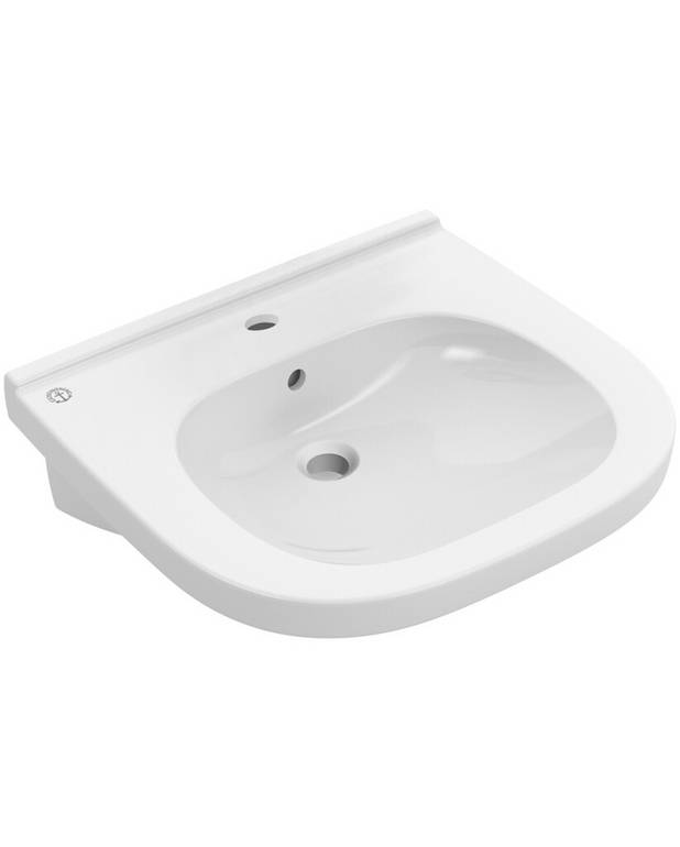 Hjælpemiddel - håndvask 4G1960 - til boltmontering 60 cm - Tilpasset kørestolsbrugere med fladt bassin.
Glat underside med gribekanter og god benplads
Glatte og nemme overflader at rengøre