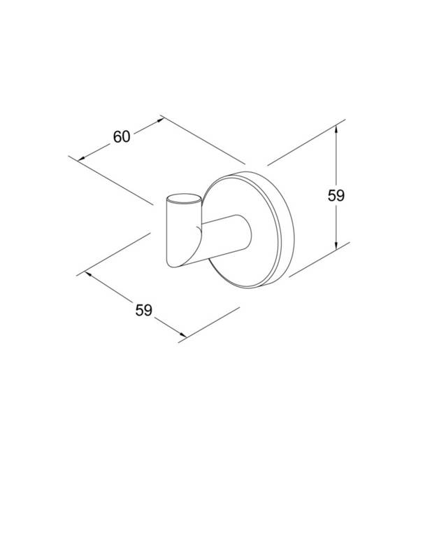 Håndkleknagg rund - Klassisk design med runde linjer
Kan skrus fast eller limes
Laget i metall