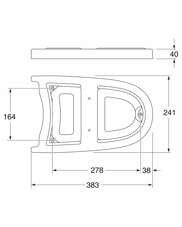 Hjälpmedel - toalett - förhöjningssockel till Nautic med P-lås 5510/1510 - 40 mm hög
Kan eftermonteras
Dold fastsättning