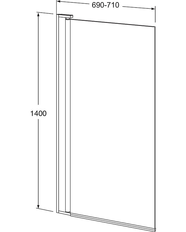 Square kylpyammeen ovi - Mittapiirros - Square_70_bathtub_door.jpg