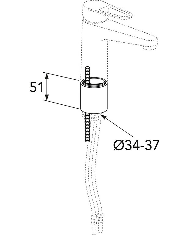 Förhöjningssockel 52mm, Blyfri - Måttskiss - WEB_GB4165032101_Drawing.jpg