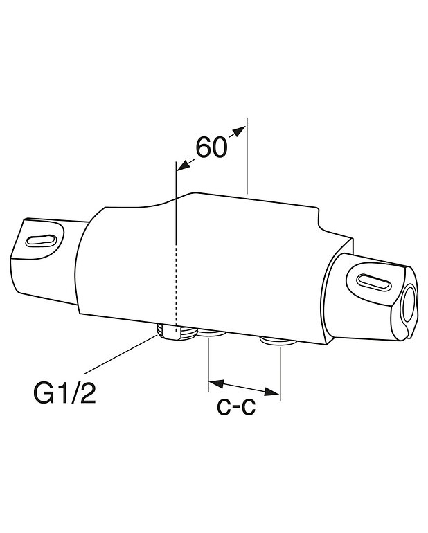 Shower mixer Nautic - thermostat, 40 c-c - Drawing - GB41205404.jpg