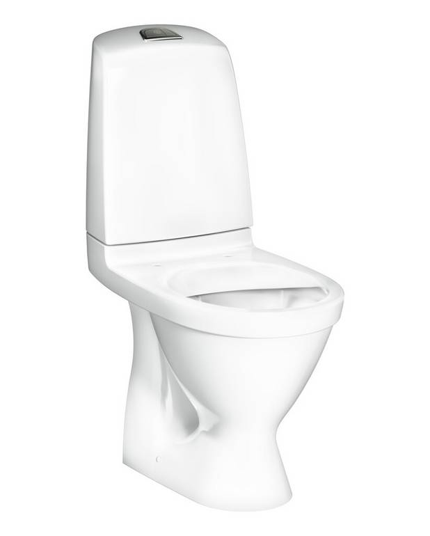 Toilet Nautic 1510 - hidden P-trap, Hygienic Flush - Ceramicplus for quick and eco-friendly cleaning
Low flush button with neat design
Open flush edge for simplified cleaning