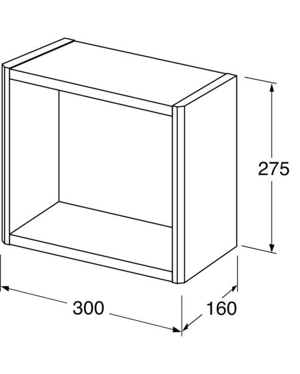 Oppbevaringskube, Graphic – 30 cm - Åpen oppbevaring
Kan settes sammen til moduler med Graphic veggskap og høyskap
Fås i fire ulike farger