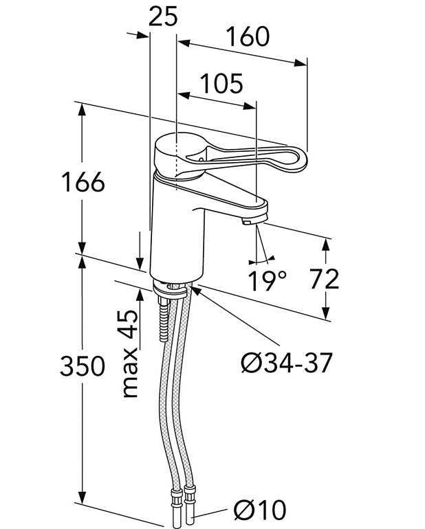 Washbasin mixer New  Care - Contains less than 0.1% lead 
Energy Class A
Equipted with elongated lever