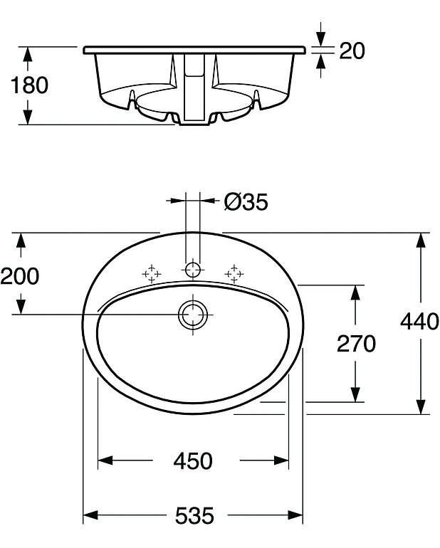 Upotettava pesuallas - 7G28 53 - Mittapiirros - 7G2853S_drawing.jpg