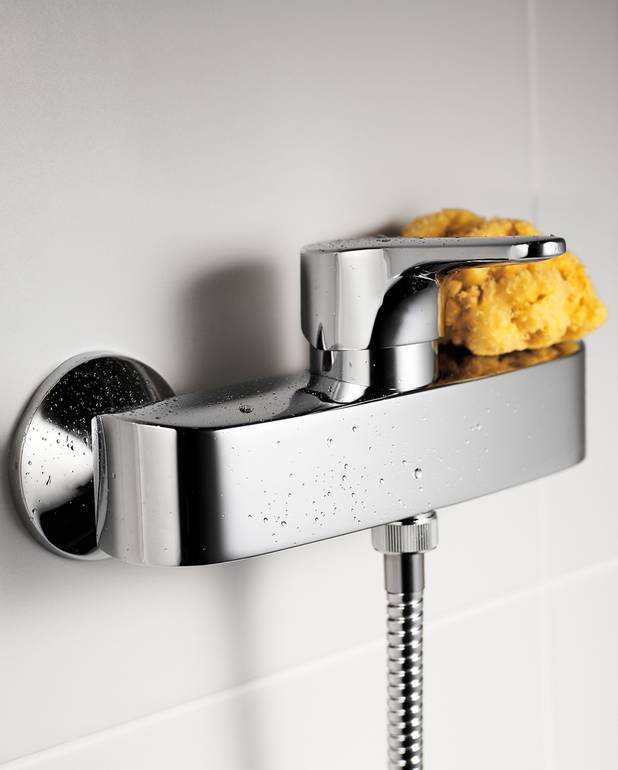 Duschblandare Nautic - ettgrepp - Kan kombineras med samtliga utloppspipar för kök, tvättställ eller badkar
Justerbart komfortflöde kan aktiveras vid behov
Pluggade anslutningar för extra vattenuttag