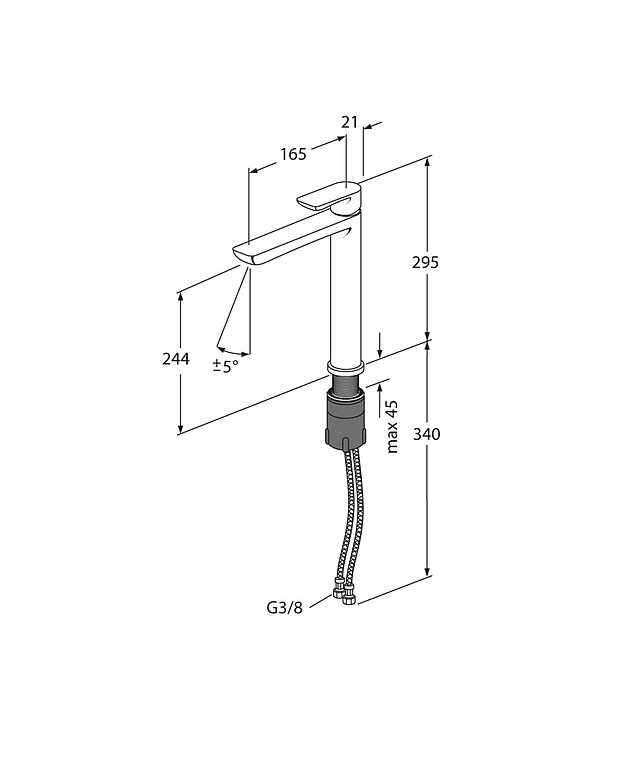 Bathroom sink faucet Estetic - tall model - Drawing - GB41218251_23_41_skiss_drawing.jpg