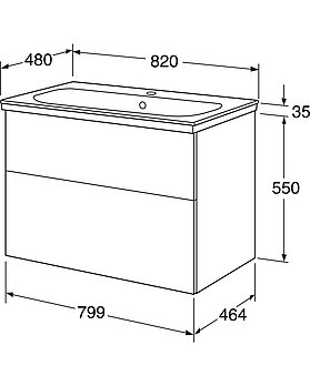 Bathroom cabinet Artic - 80 cm