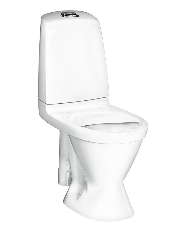 Toilet Nautic 1591 - open S-trap, large footprint, Hygienic Flush - Ceramicplus: quick and eco-friendly cleaning 
With open flush edge for simplified cleaning
Large footprint: covers marks left by old toilets
