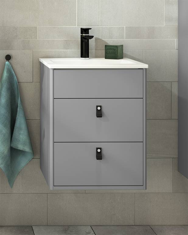 Bathroom cabinet Graphic - 45 cm - All-covering porcelain sink
Hidden compartment for storing small things 
The fold out compartment provides extra shelf space