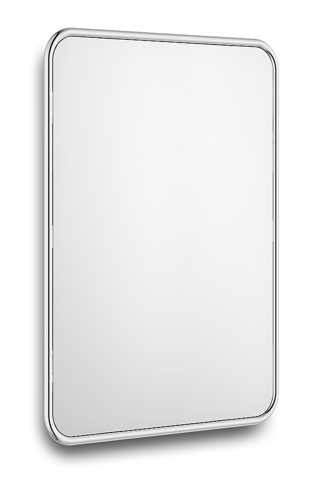 Ducentic mirror, small - Mirror with frame in polished galvanized steel