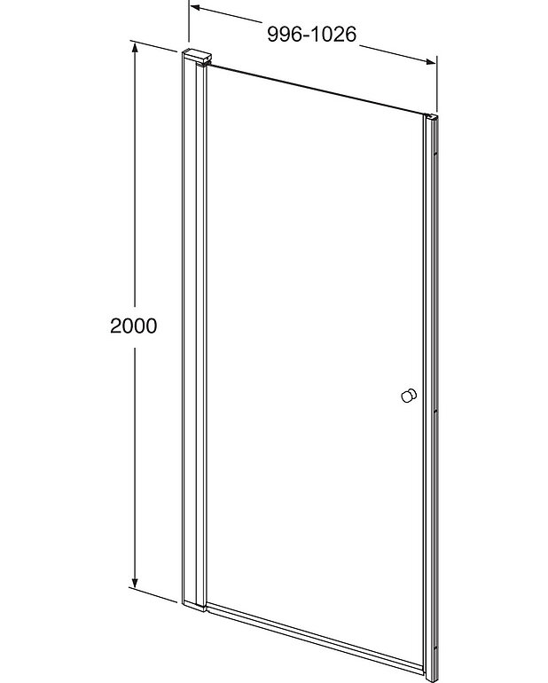 Square suihkuovisetti syvennykseen - Mittapiirros - Square_100_niche.jpg
