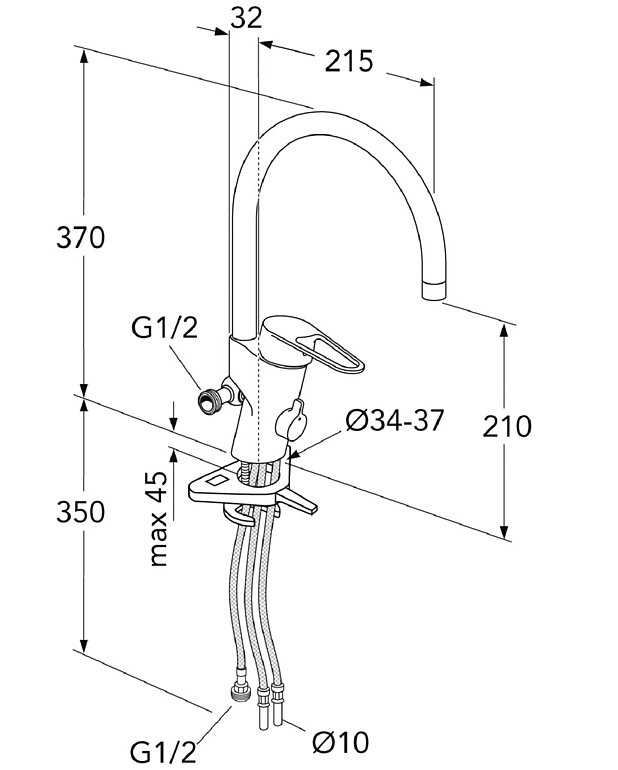 Kitchen mixer New Nautic - high Spout - Drawing - Gustavsberg_Kitchen_mixer_Nautic_high_spout__tabletopDW.jpg