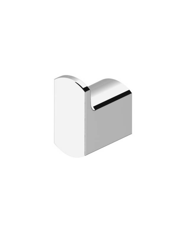 Handdukskrok Square - Exklusiv design med raka linjer och rundade hörn
Tillverkad i metall  
Kan skruvas eller limmas