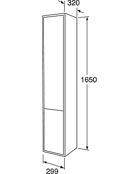 Kylpyhuoneen säilytyskaappi, Graphic – syvä malli - Mittapiirros - GB71GCTC32xx_drawing.jpg