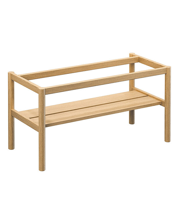 Ducentic-tukikehys 100 cm - Luotu Gustavsbergin 200-vuotisjuhlavuotta varten, käsityötaidon ja muotoilun perinteen juhlistamiseksi.
Sopii Ducentic-allaskaappeihin
Valmistettu massiivitammesta