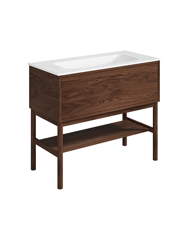 Ducentic Vanity 100cm, Brown oak - Created for the 200 year anniversary of Gustavsberg, celebrating the heritage of caftsmanship and design
