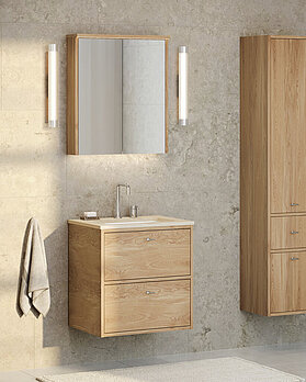 Ducentic spejlskab 60 cm - LED-belysning over og under skabet