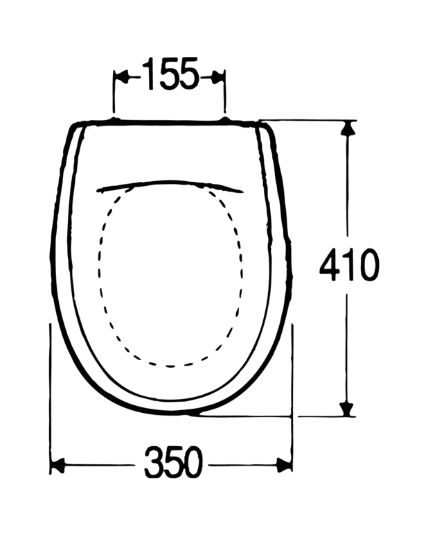 Toilet seat - Rigid fixings - Fits toilets in the 300 series and Arctic stainless steel rigid fixings