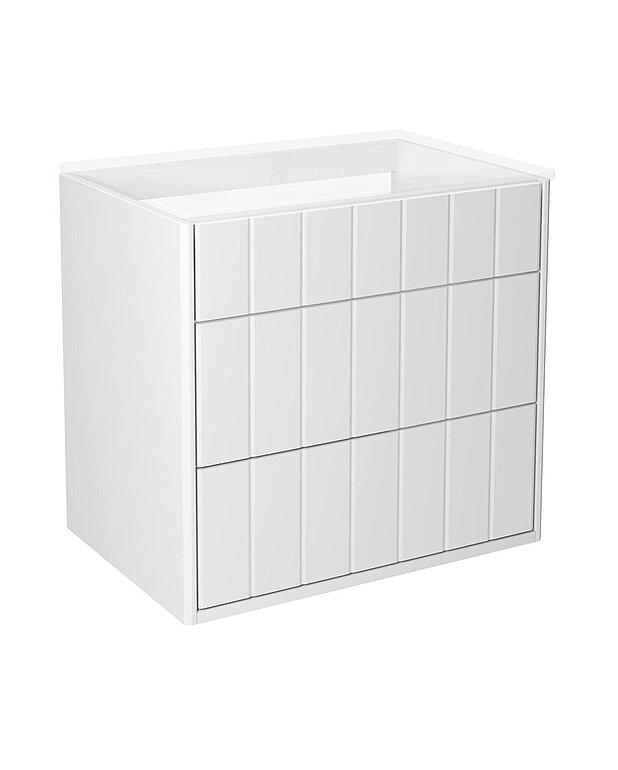 Bathroom cabinet Graphic - 60 cm - Short depth - makes it fit also in small bathrooms
Hidden compartment for storing small things 
The fold out compartment provides extra shelf space