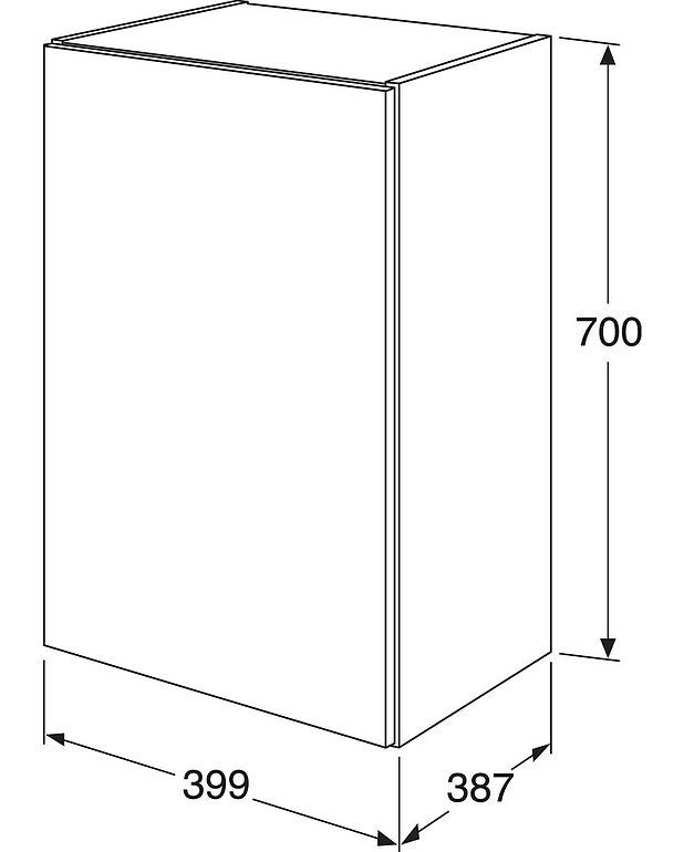 Seinäkaappi Artic – korkea - Mittapiirros - Gustavsberg_Wall_cabinet_ArticPro_400mm.jpg