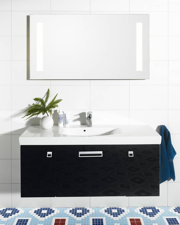 Bathroom sink Logic 5171 - for bolt/bracket mounting 92 cm - Shallow depth for more space in the bathroom
Ceramicplus: fast & environmentally friendly cleaning
Can also be mounted on Logic furniture