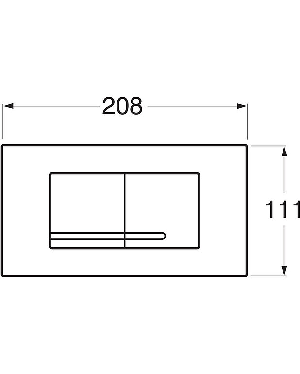Flush button for fixture XT - wall control panel, rectangular - Drawing - GB1921102080_drawing.jpg