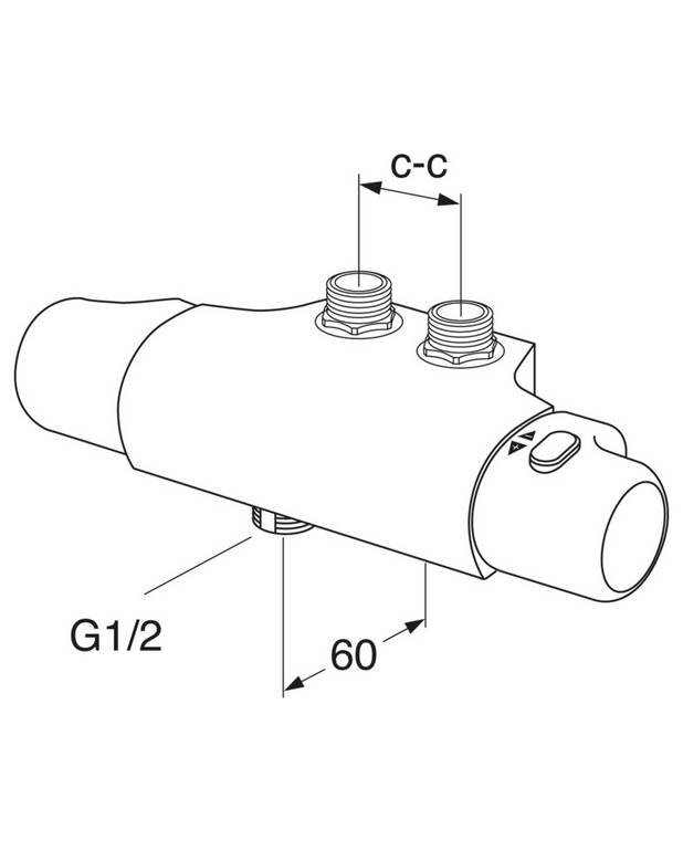  - Safe Touch reduces the heat on the front of the mixer
Maintains even water temperature
Can be expanded with bathtub spout