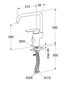 Kitchen mixer Atlantic - high spout