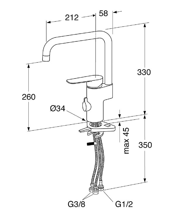 Kitchen mixer Atlantic - high spout - 