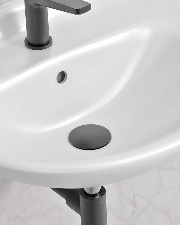  - For washbasins with overflow
Dimensions of washbasin: min. 35 mm / max. 90 mm