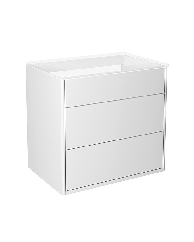 Allaskaappi Graphic - 60 cm - Syvyysmitaltaan pienempi, joten mahtuu myös pieneen kylpyhuoneeseen
Säilytyslokero pienille tavaroille ja tilaa pistorasia-asennukselle.
Avattava säilytyslokero tarjoaa lisää laskutilaa tarpeen mukaan ja sisältää magneettitelineen