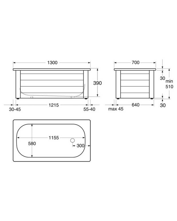 Badekar med frontstativ Standard – 1300x700 - Måleskisse - 1300_7013.jpg