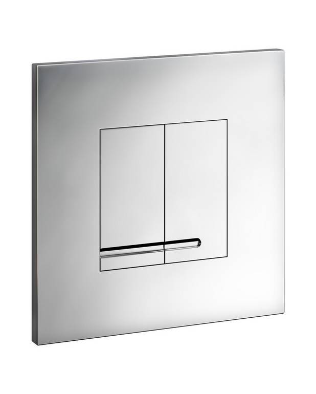 Toalettknapp for fikstur XS – veggknapp, firkantet - Produsert i forkrommet metall
For frontmontering på Triomont XS
Finnes i ulike farger og materialer