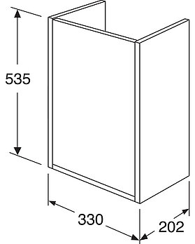 Allaskaappi Artic Small - Mittapiirros - GustavsbergVanityunitArticSmall340mm_ProductImages1300x1620.jpg