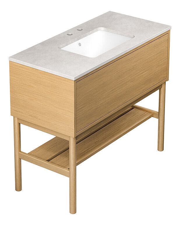 Kommod Ducentic Ljus ek - 100 cm - Skapad för Gustavsbergs 200-årsjubileum och hyllar arvet av hantverk och design
Rymligt lådutrymme utan behov av urtag för vattenlåset, vilket ger mer plats för förvaring
Mjukstängande låda med full utdrag ger en komplett överblick över innehållet