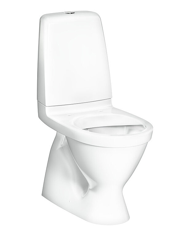 Toilet Public 6600 - hidden S-trap, Hygienic Flush - Durable stainless steel push button suitable for public environments
Open flush edge for simplified cleaning
Ceramicplus for quick and eco-friendly cleaning