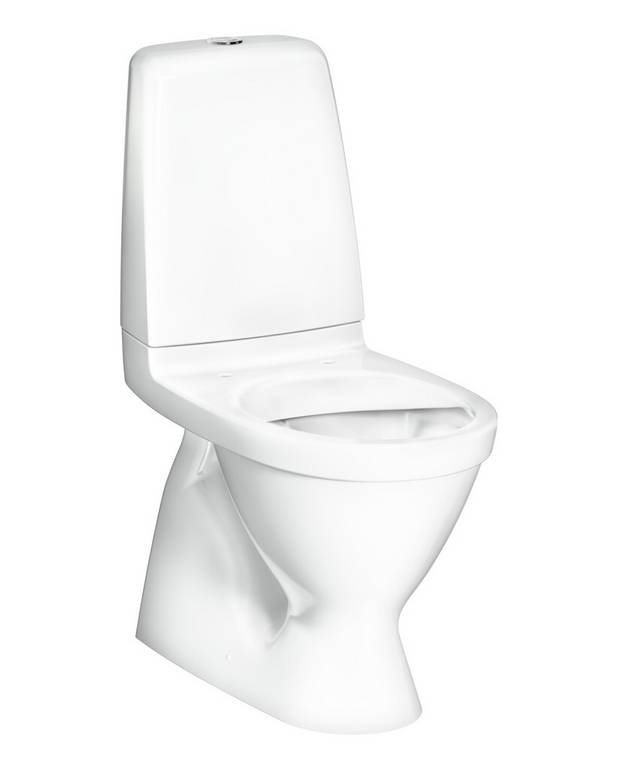 Public-toilet 6600 - skjult S-lås, Hygienic Flush - Holdbar trykknap i rustfrit stål, som er velegnet til offentlige områder
Åben skyllekant for forenklet rengøring
Ceramicplus for hurtig og miljøvenlig rengøring