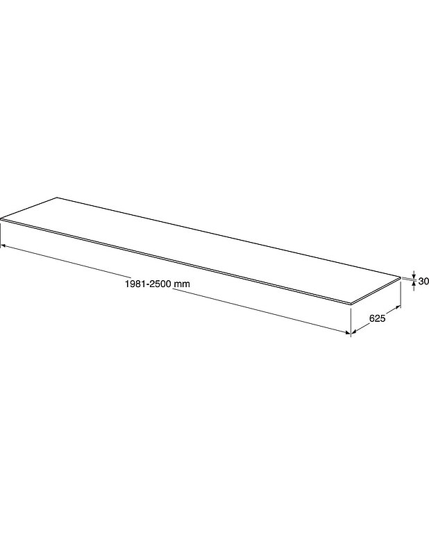 Bänkskiva Svart 1981 – 2500 mm - Kan måttbeställas i önskad längd, se längdspann i artikelbeskrivning
Anti-fingerprint yta
Extra reptålig och hållbar yta som är lätt att hålla ren