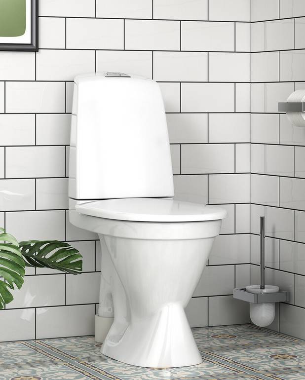 Toalettstol Nautic 1591 - öppet s-lås, stor fot, Hygienic Flush - Städvänlig och minimalistisk design
Med öppen spolkant för enklare rengöring
Stor fot: täcker märken efter gammal toalett