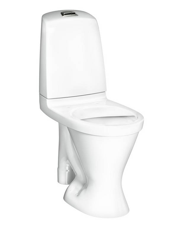 Toilet Nautic 1596 - open S-trap, large footprint, high model, Hygienic Flush - Ceramicplus for quick and eco-friendly cleaning
Elevated seat height for better comfort
Large footprint: covers marks left by old toilet