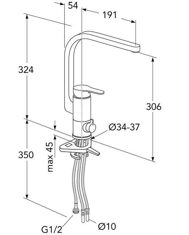 Köögisegisti Nordic3 - kõrge jooksutoru - Joonis - GB41203496_Nordic_3_köksblandare_med_diskmaskinsavstängning.jpg